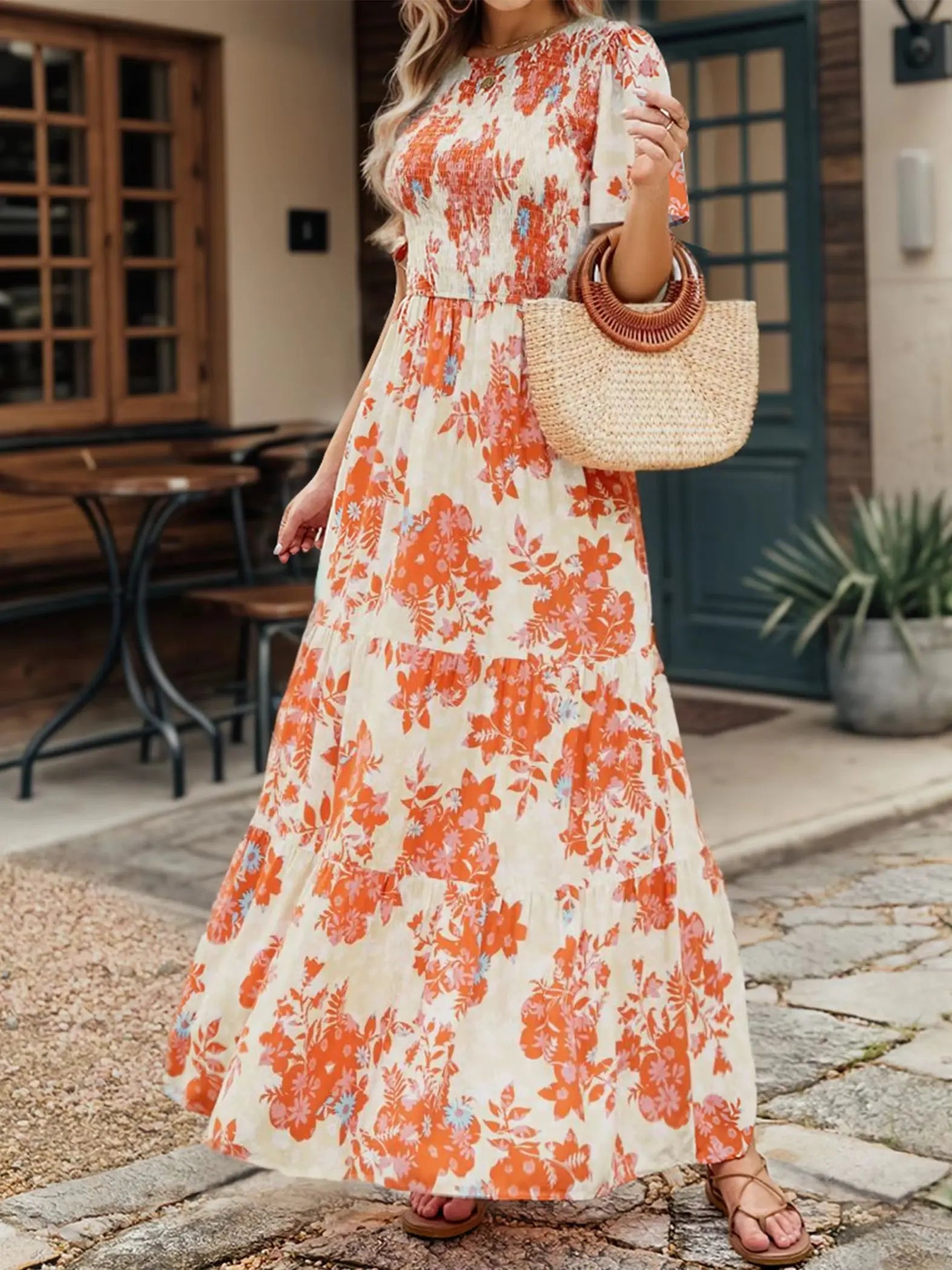 Floral Ruffle Hem Dress