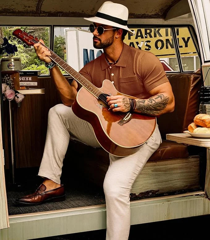 Men's Textured Knit Polo