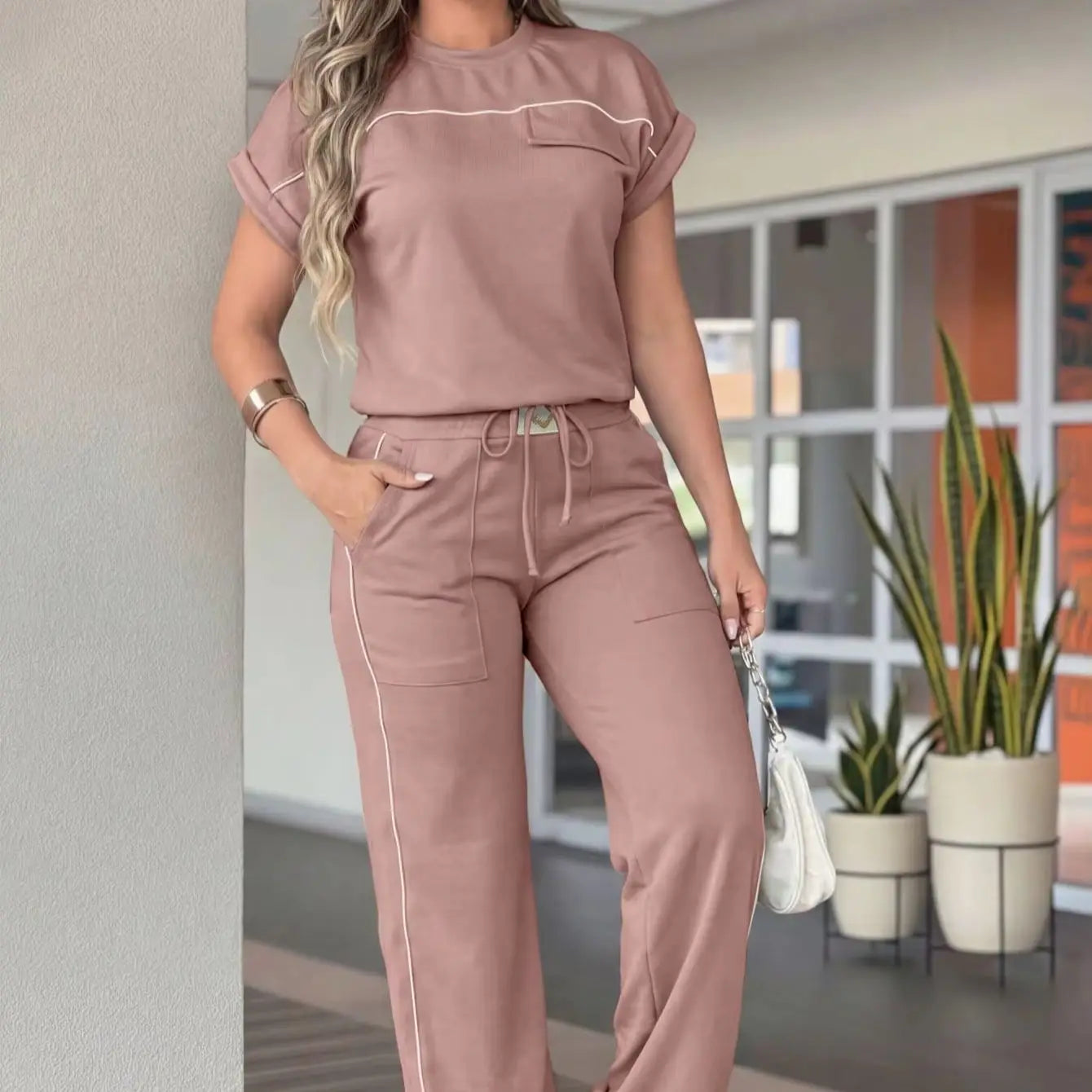 Color Contrast Two-Piece Set