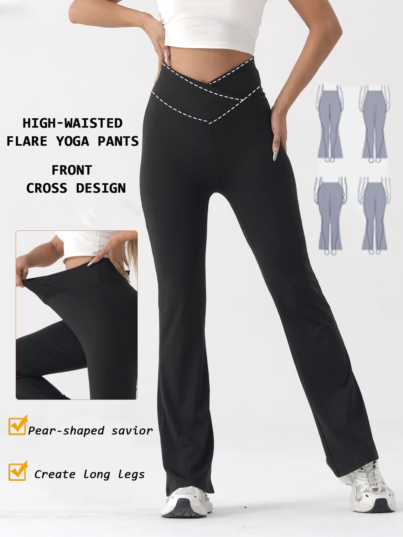 Women High Waist Bell Bottom