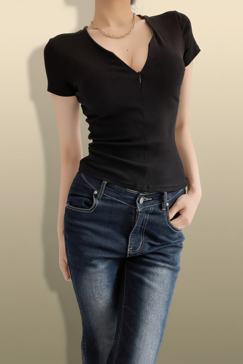 Women's V Neck Cotton T-Shirt
