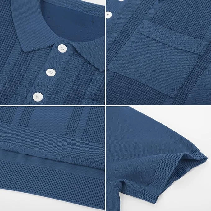 Men's Textured Knit Polo