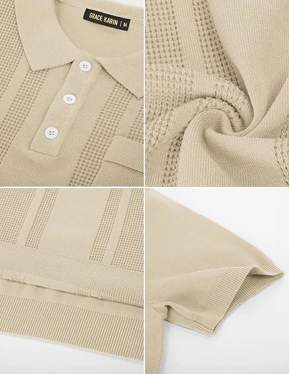 Men's Textured Knit Polo
