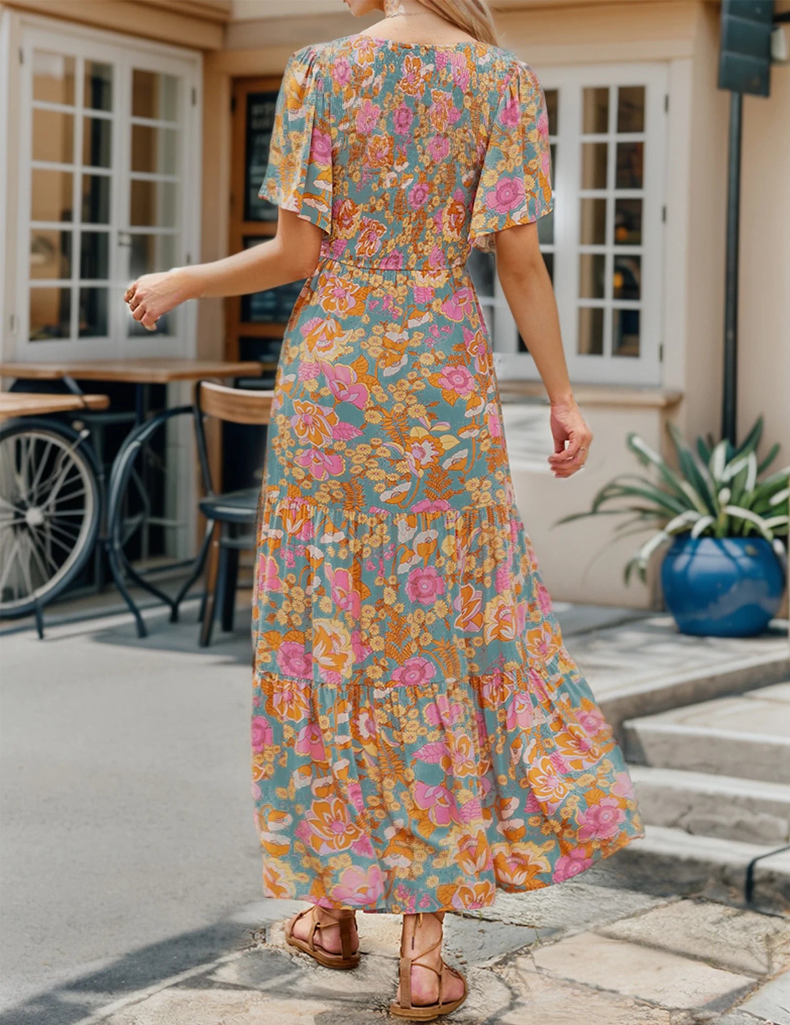 Floral Ruffle Hem Dress