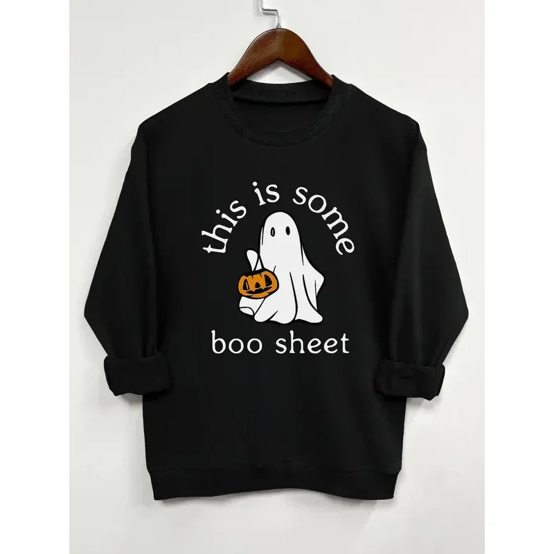 Halloween Ghost Print Pullover