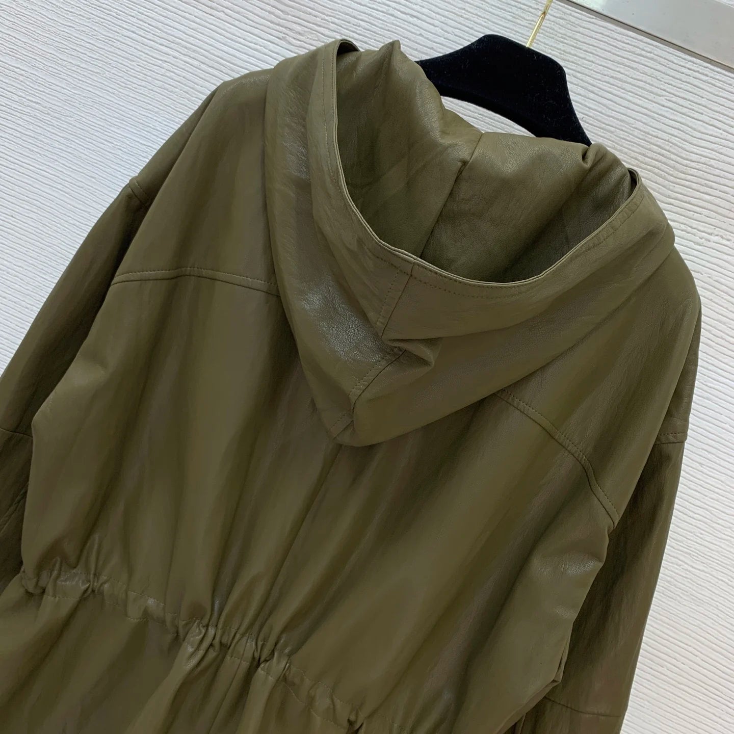 Pocket Spliced Leather Jacket