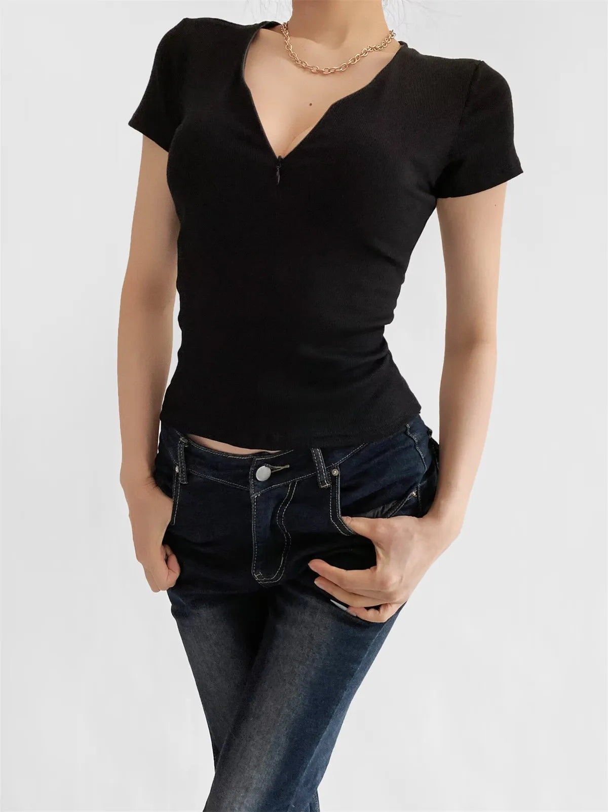 Women's V Neck Cotton T-Shirt