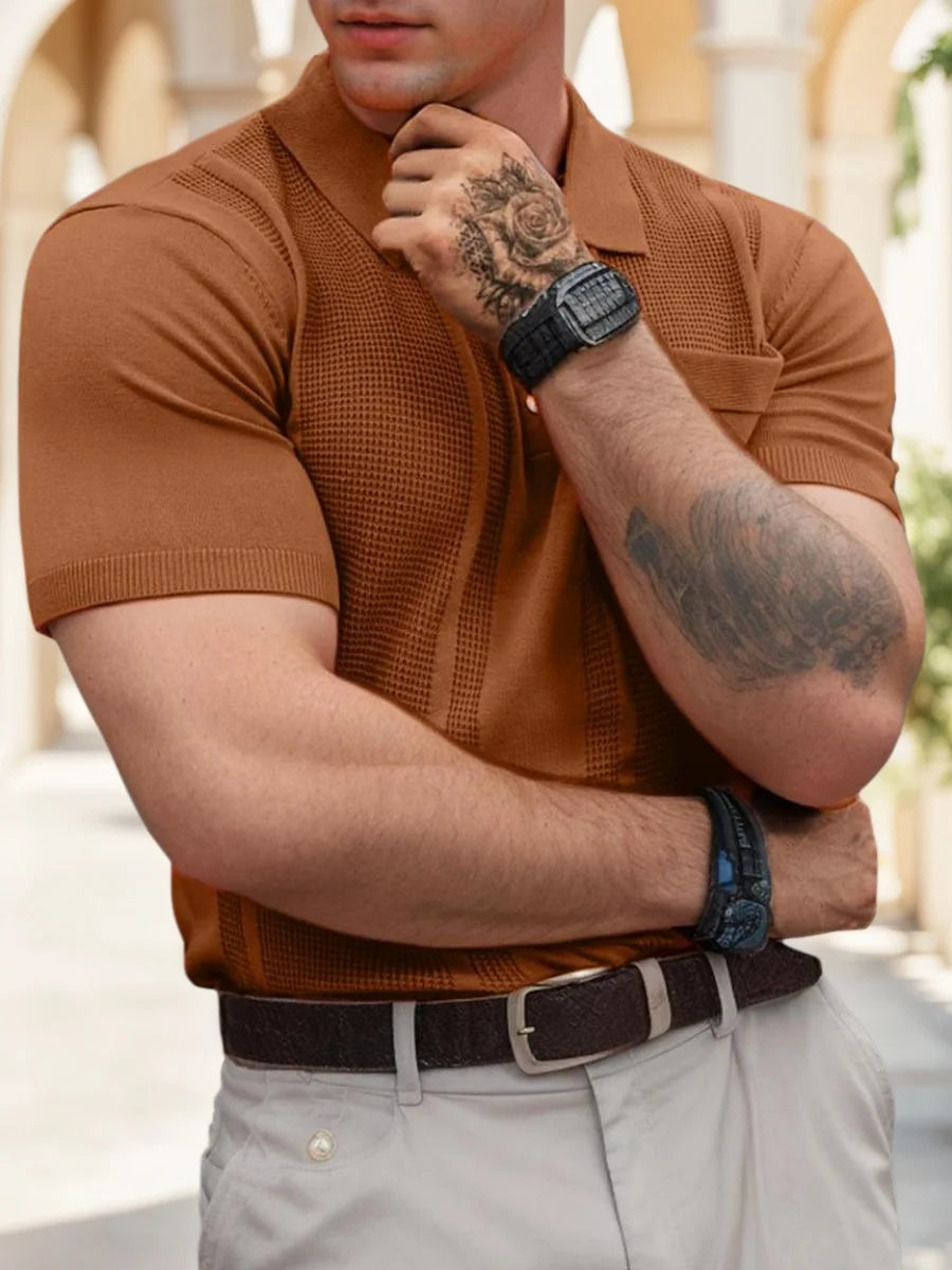Men's Textured Knit Polo