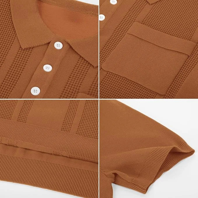 Men's Textured Knit Polo