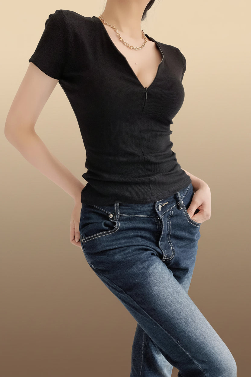 Women's V Neck Cotton T-Shirt