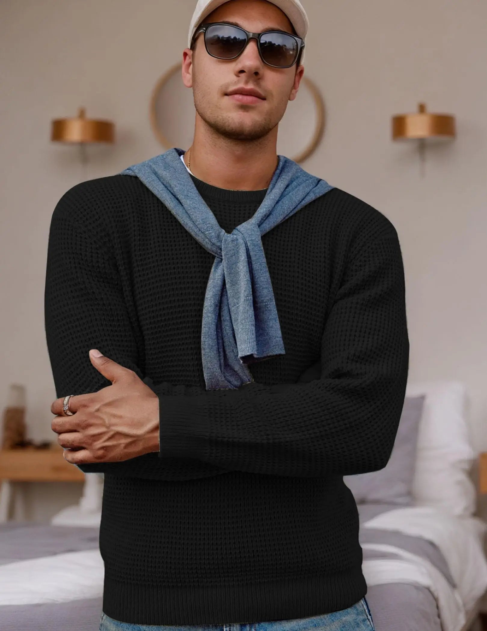 Men's Waffle Knit Sweater