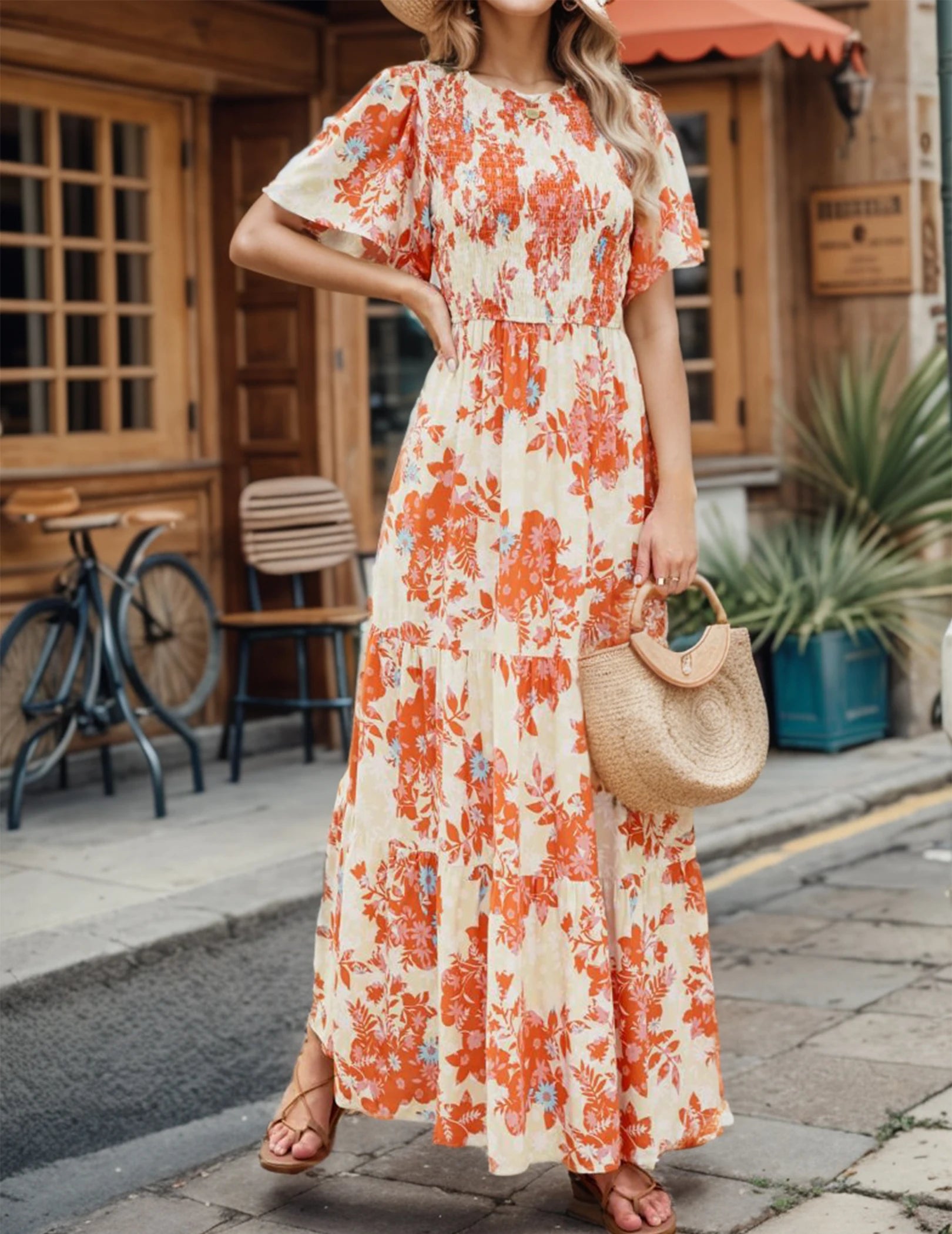 Floral Ruffle Hem Dress