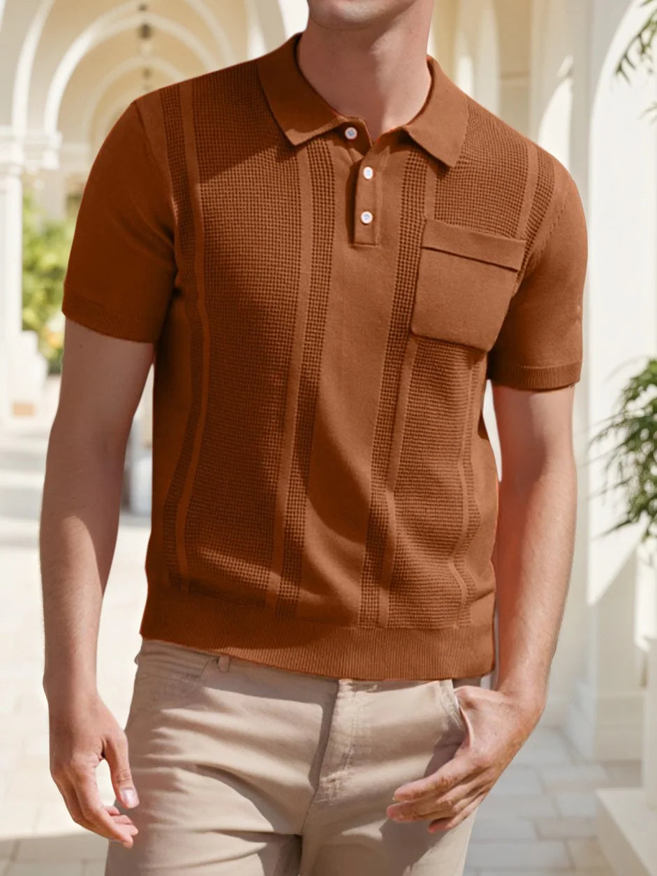 Men's Textured Knit Polo