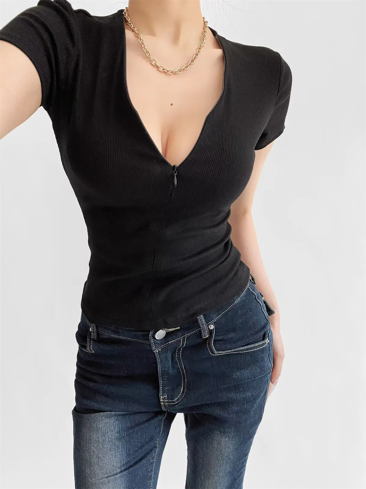 Women's V Neck Cotton T-Shirt