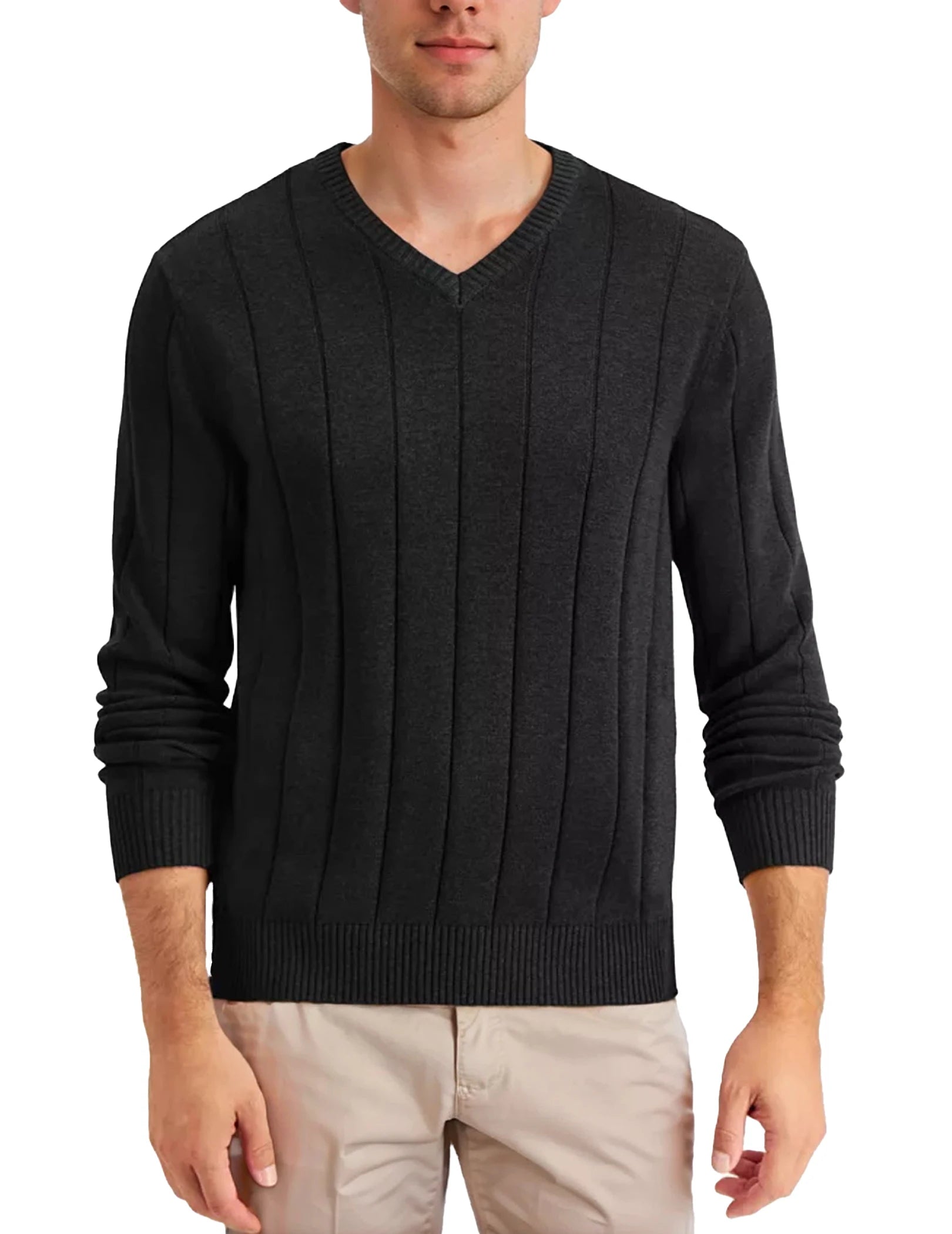 Striped V Neck Pullover