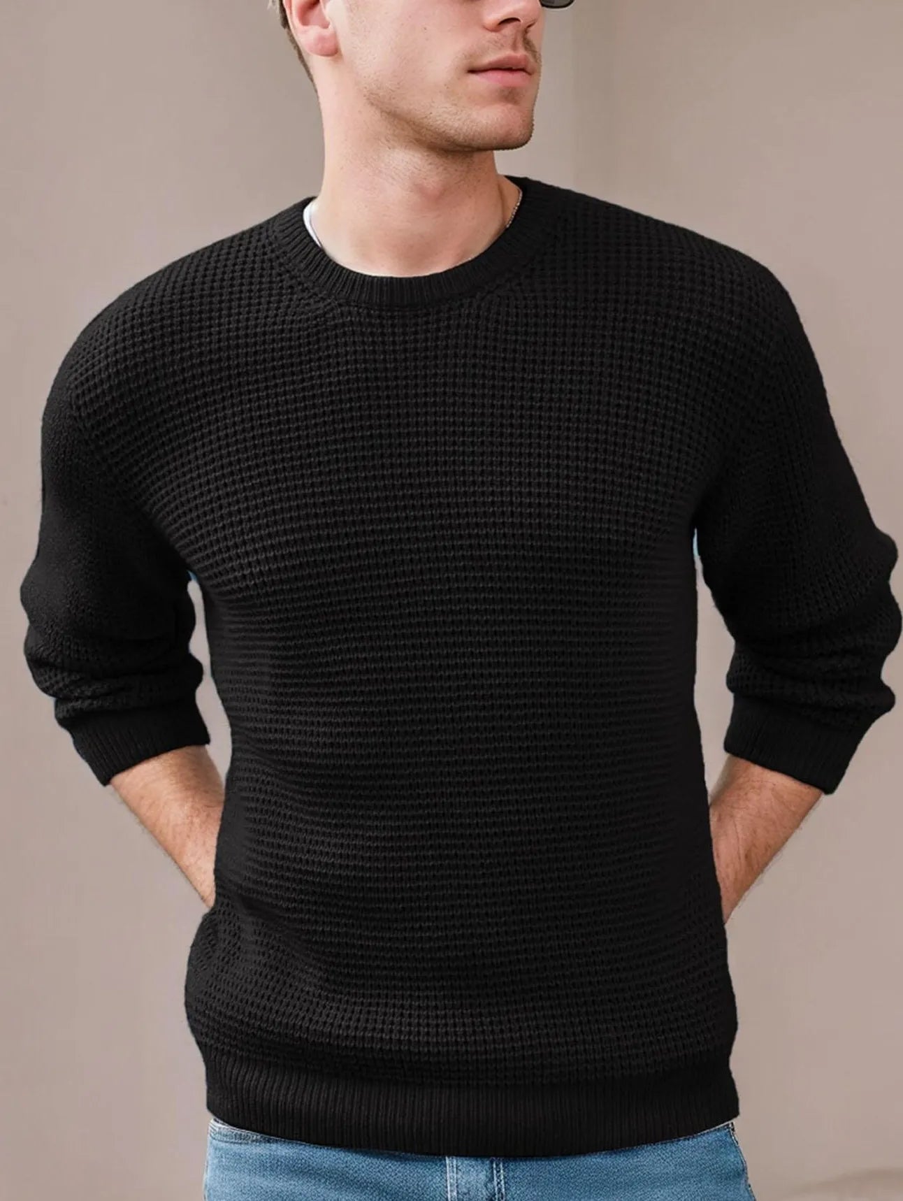 Men's Waffle Knit Sweater
