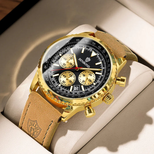 Luxury Chronograph Leather Men’s Watch