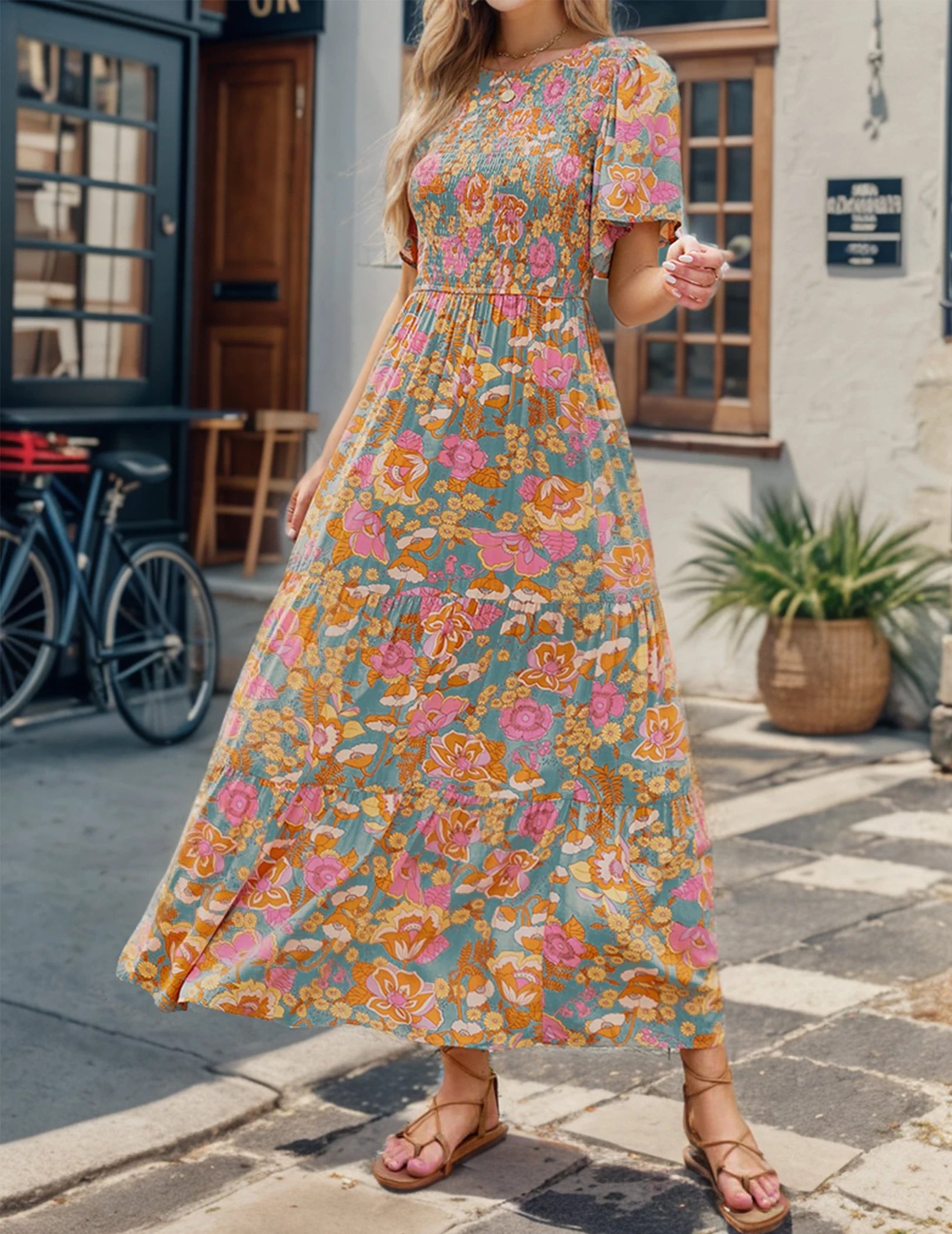 Floral Ruffle Hem Dress