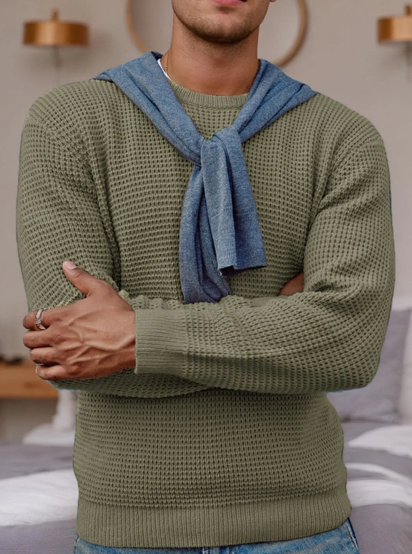 Men's Waffle Knit Sweater