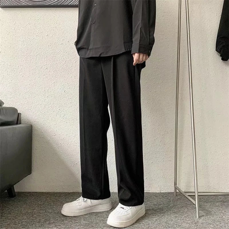 Men’s Brown/Black Korean Casual & Formal Straight Pants