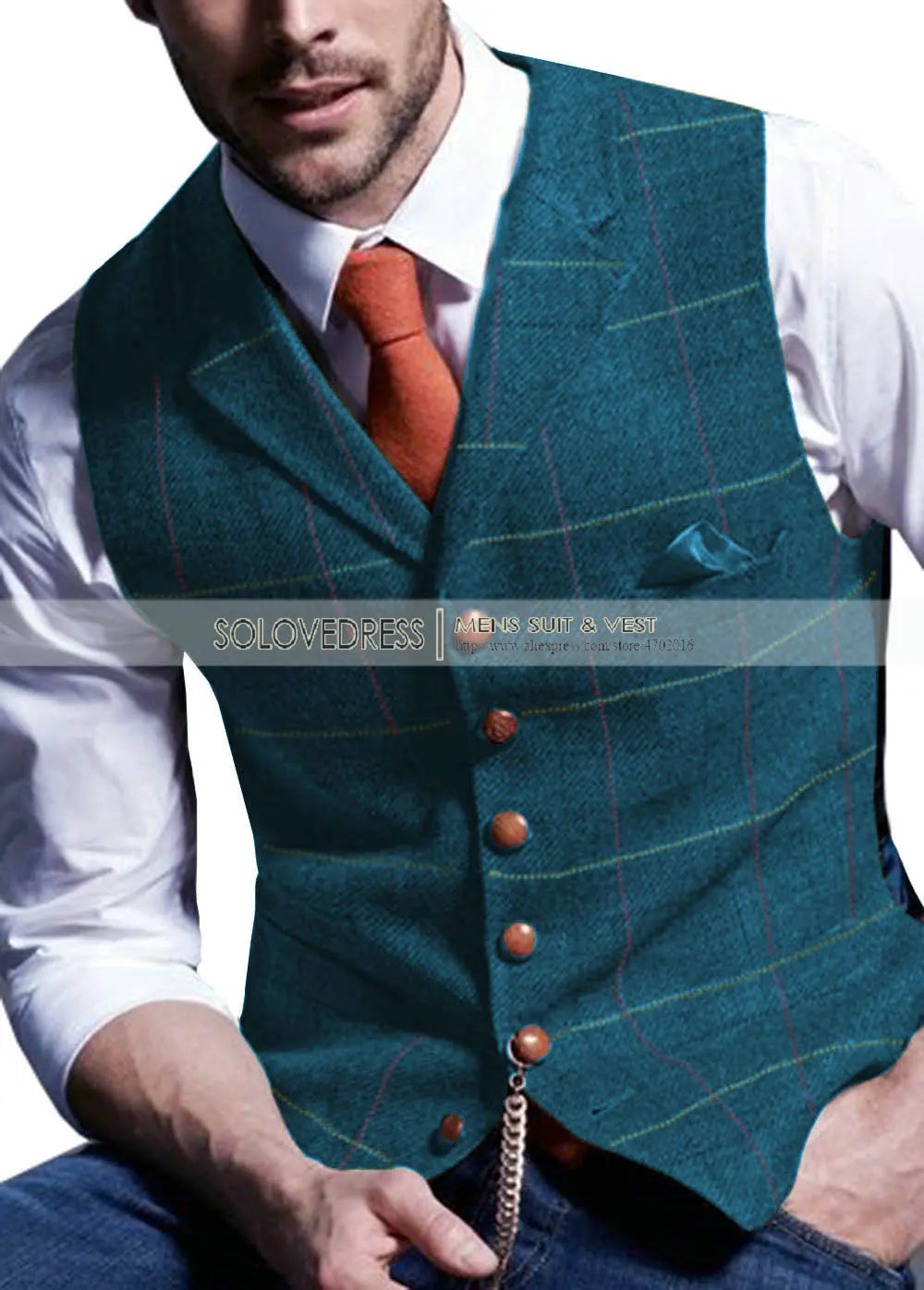 Plaid Tweed Waistcoat