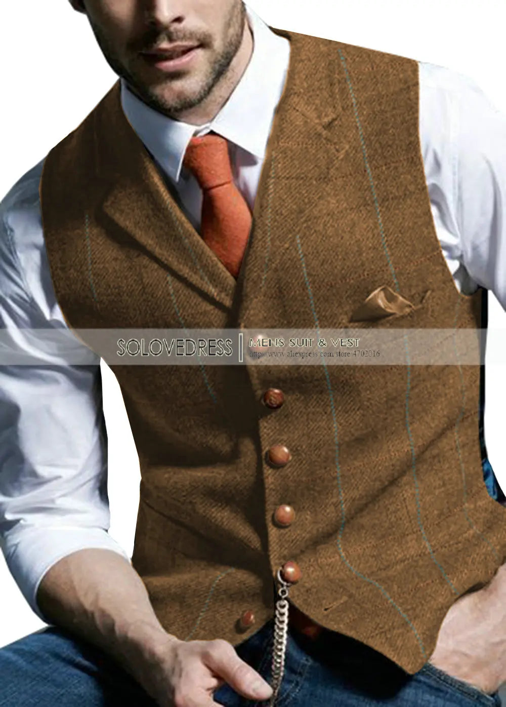 Plaid Tweed Waistcoat