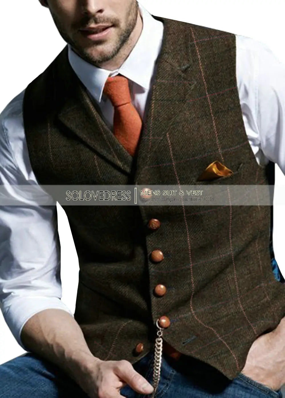 Plaid Tweed Waistcoat