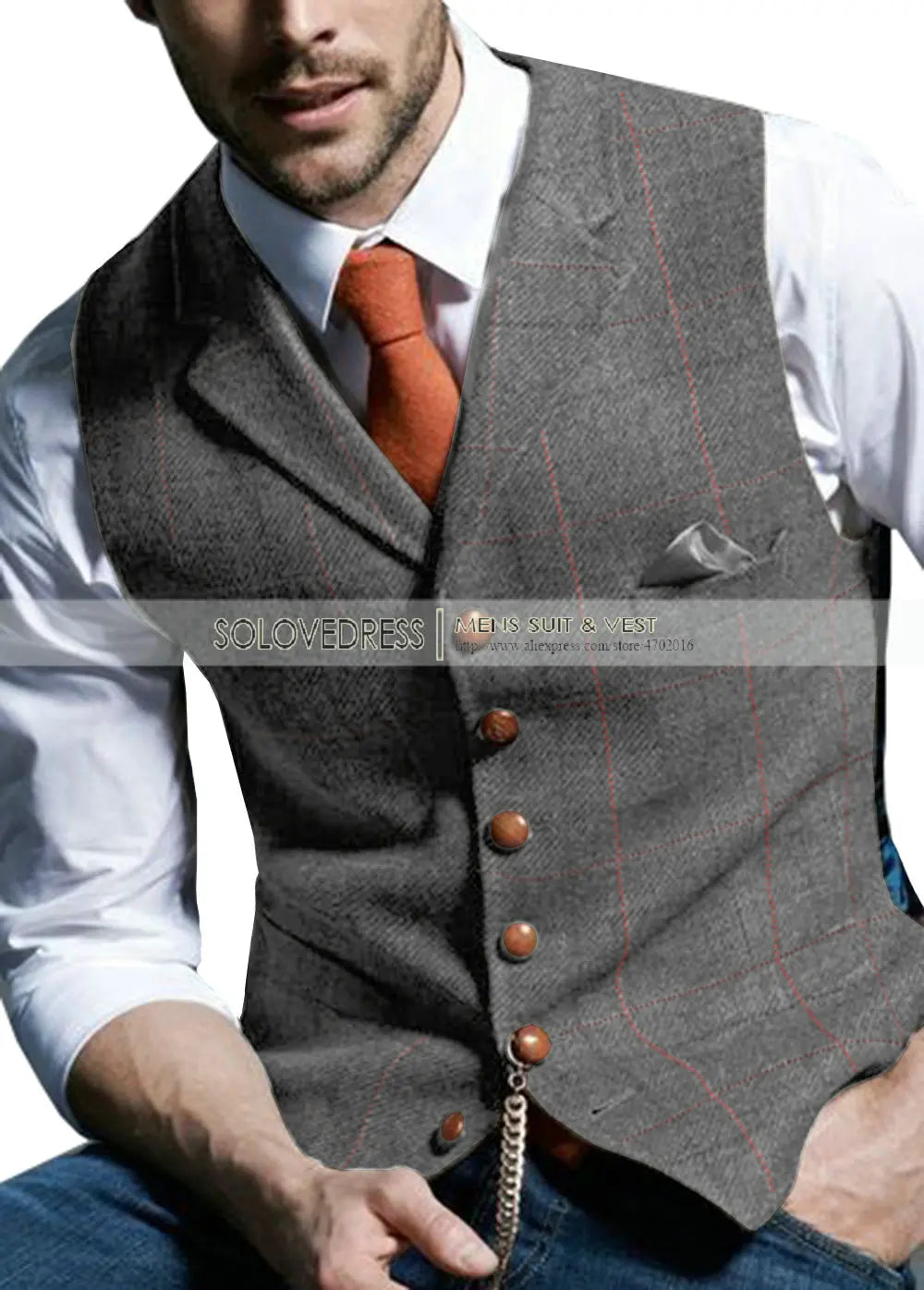 Plaid Tweed Waistcoat