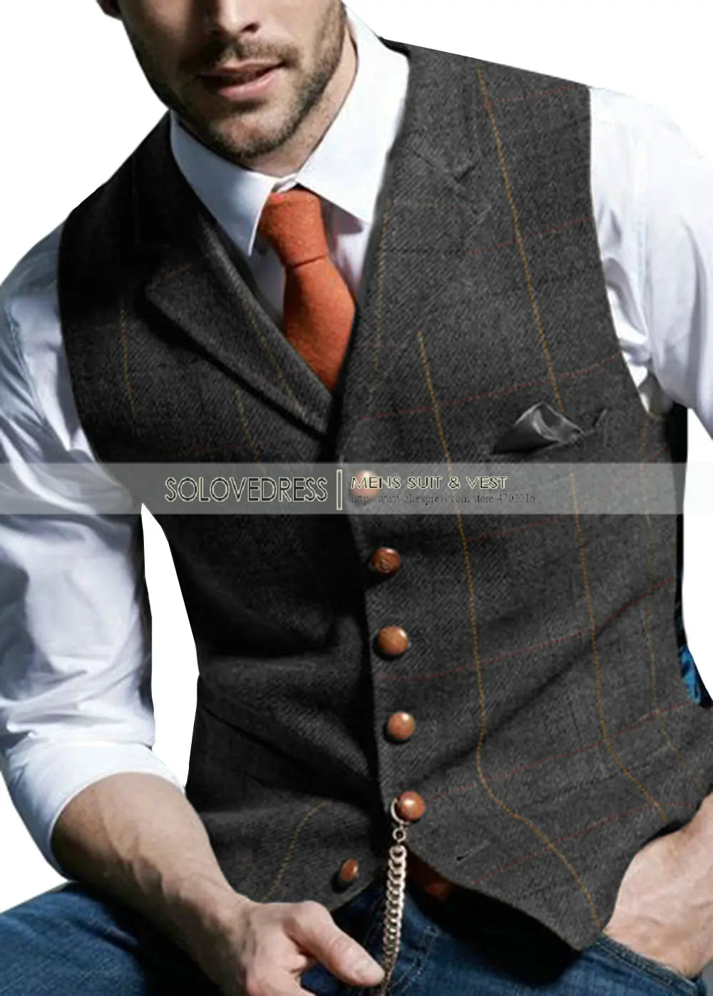 Plaid Tweed Waistcoat