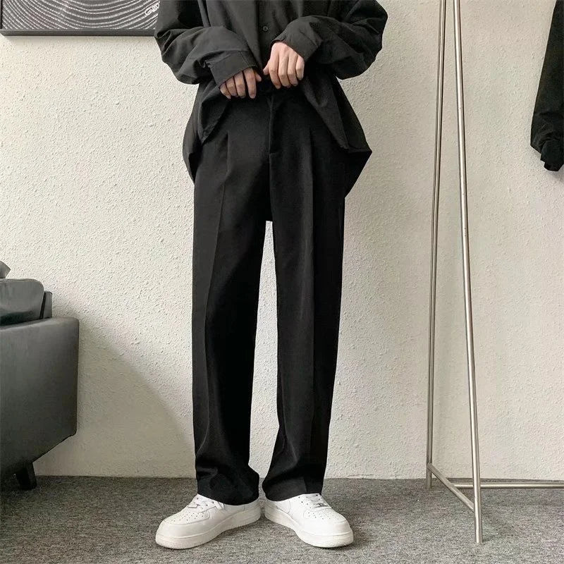 Men’s Brown/Black Korean Casual & Formal Straight Pants
