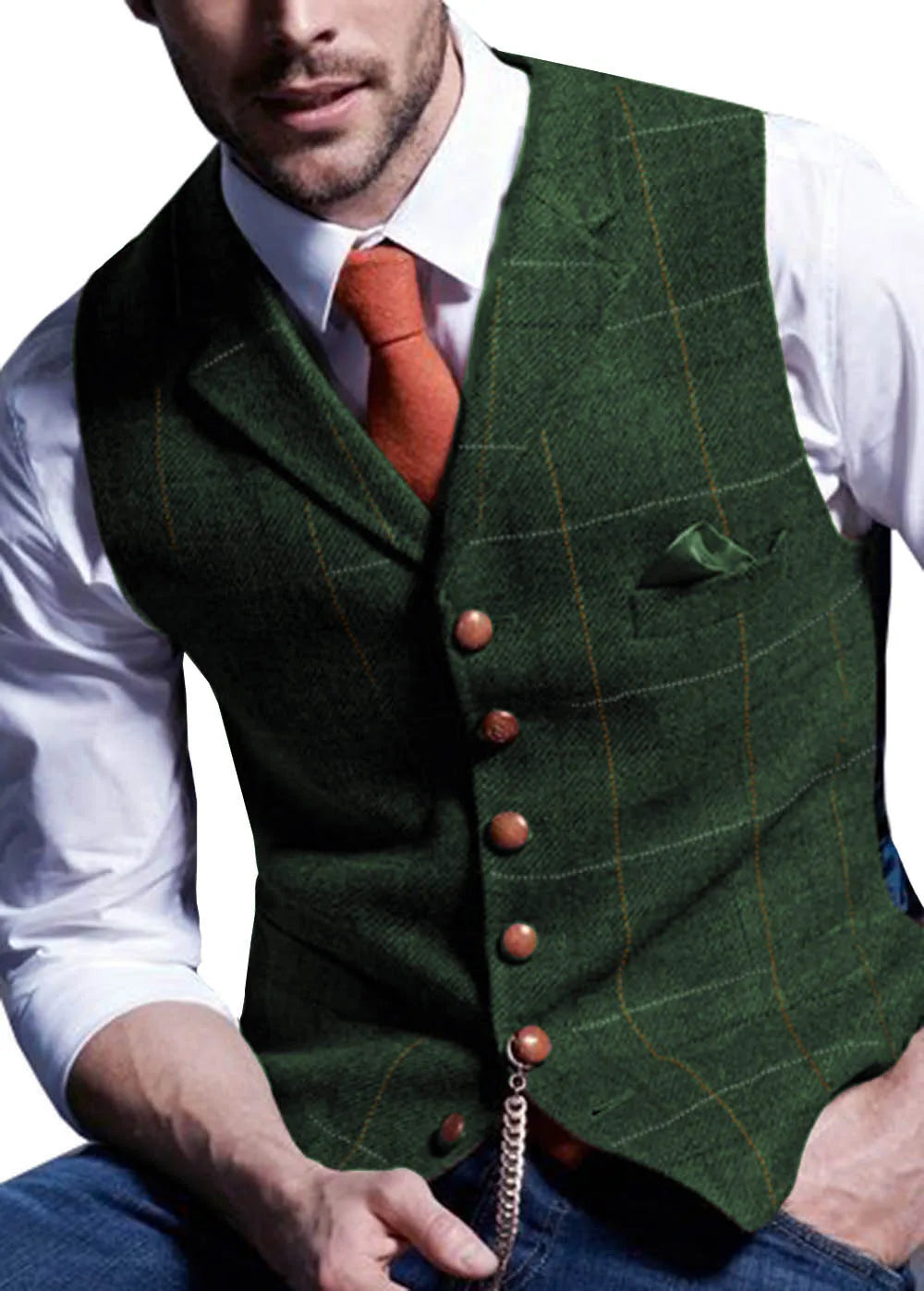Plaid Tweed Waistcoat