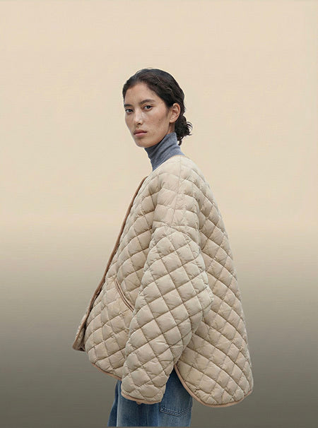 Quilted Turtle Neck Jacket
