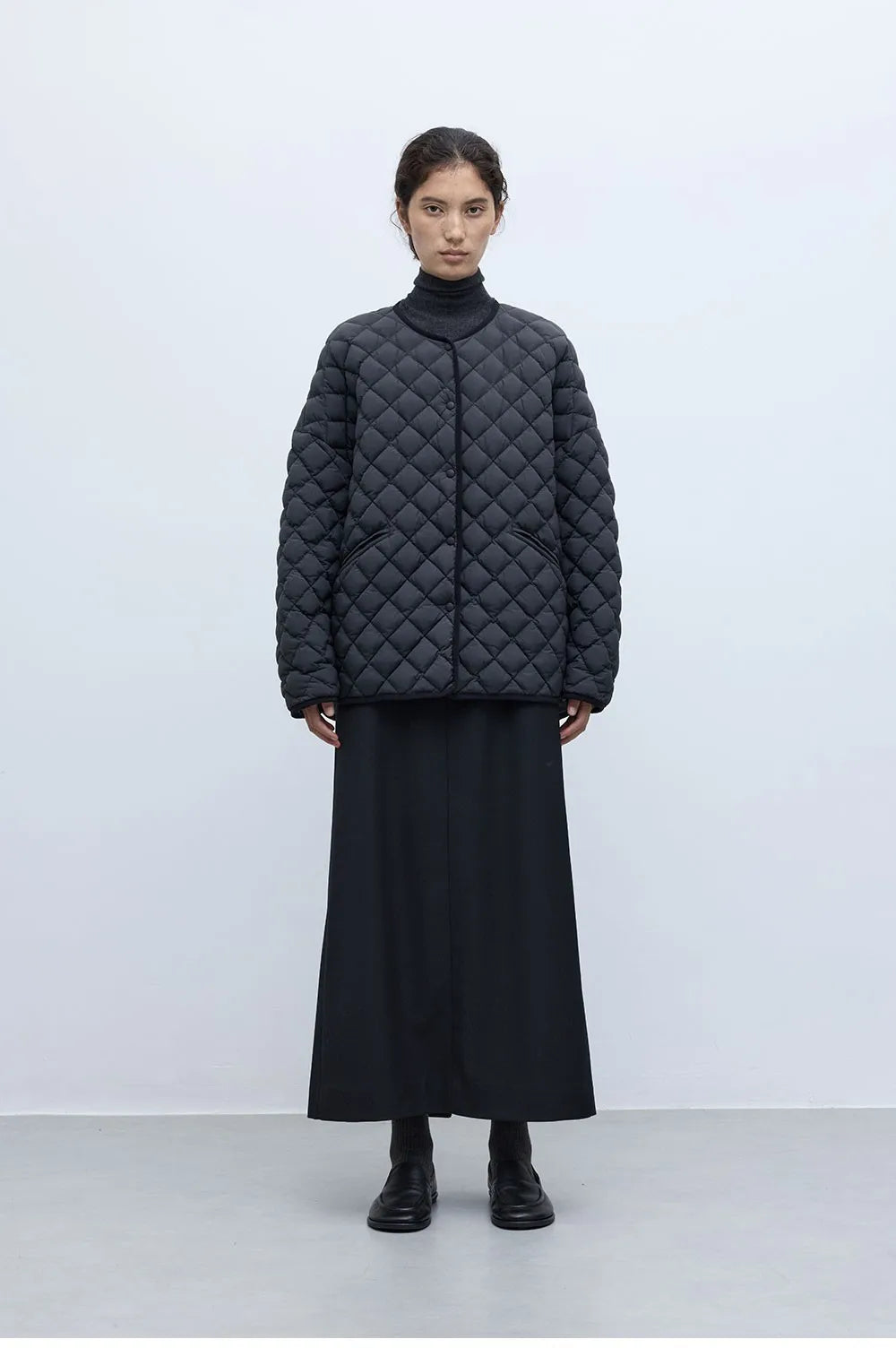 Quilted Turtle Neck Jacket