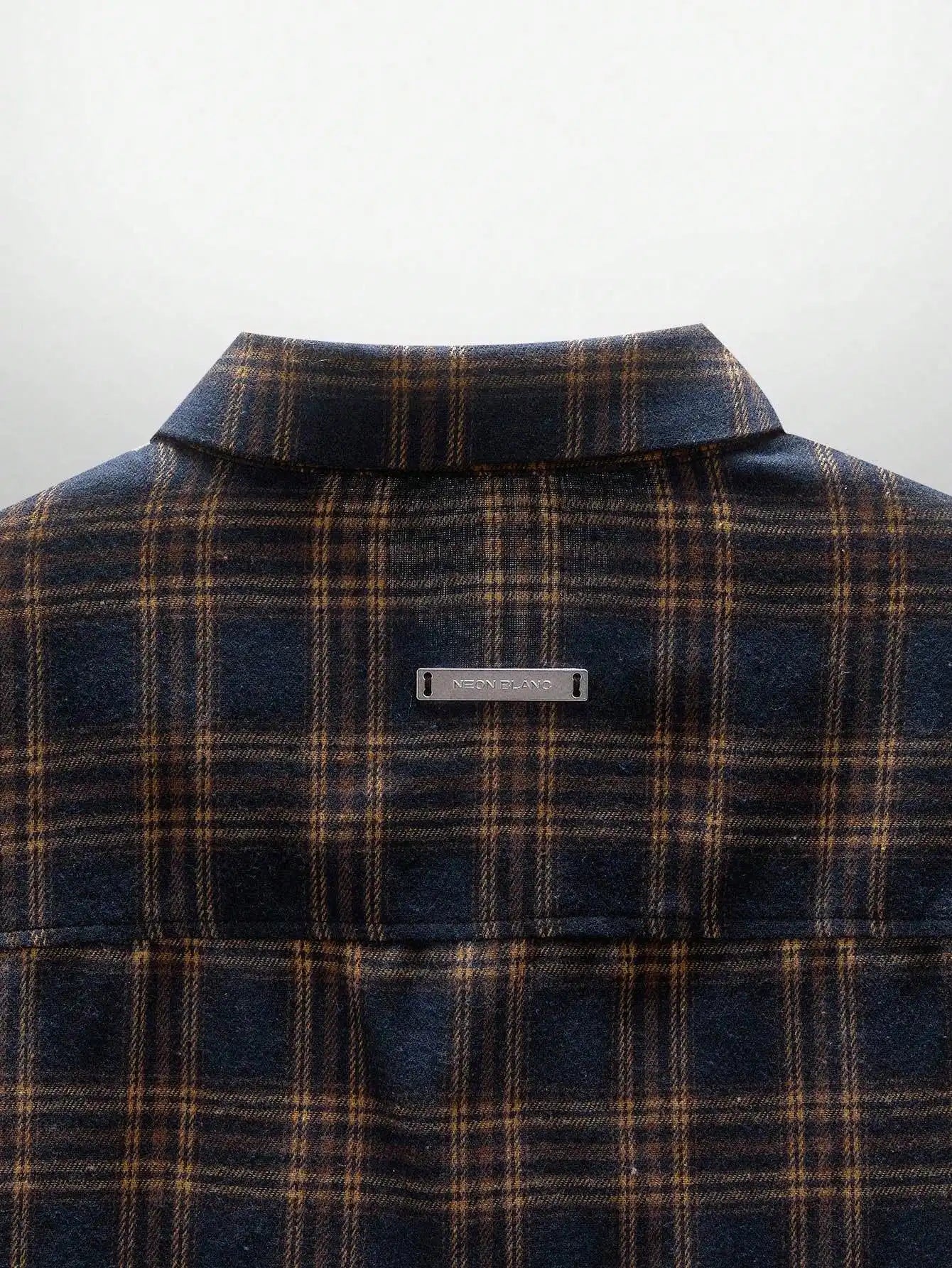 Men Plaid Shirt Spider Web Design