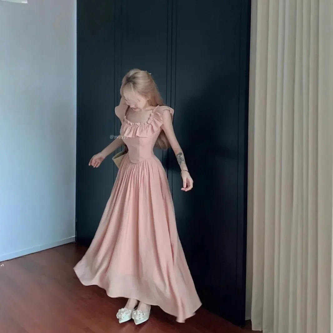 Peach Gelatinous Slip Dress