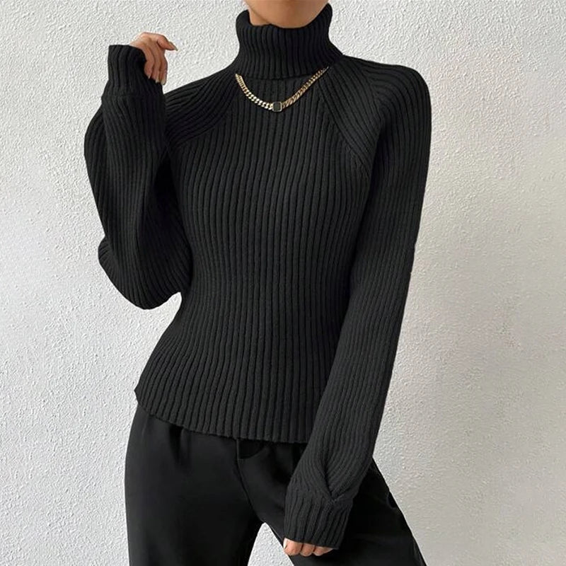 Soft Turtleneck Knit Pullover