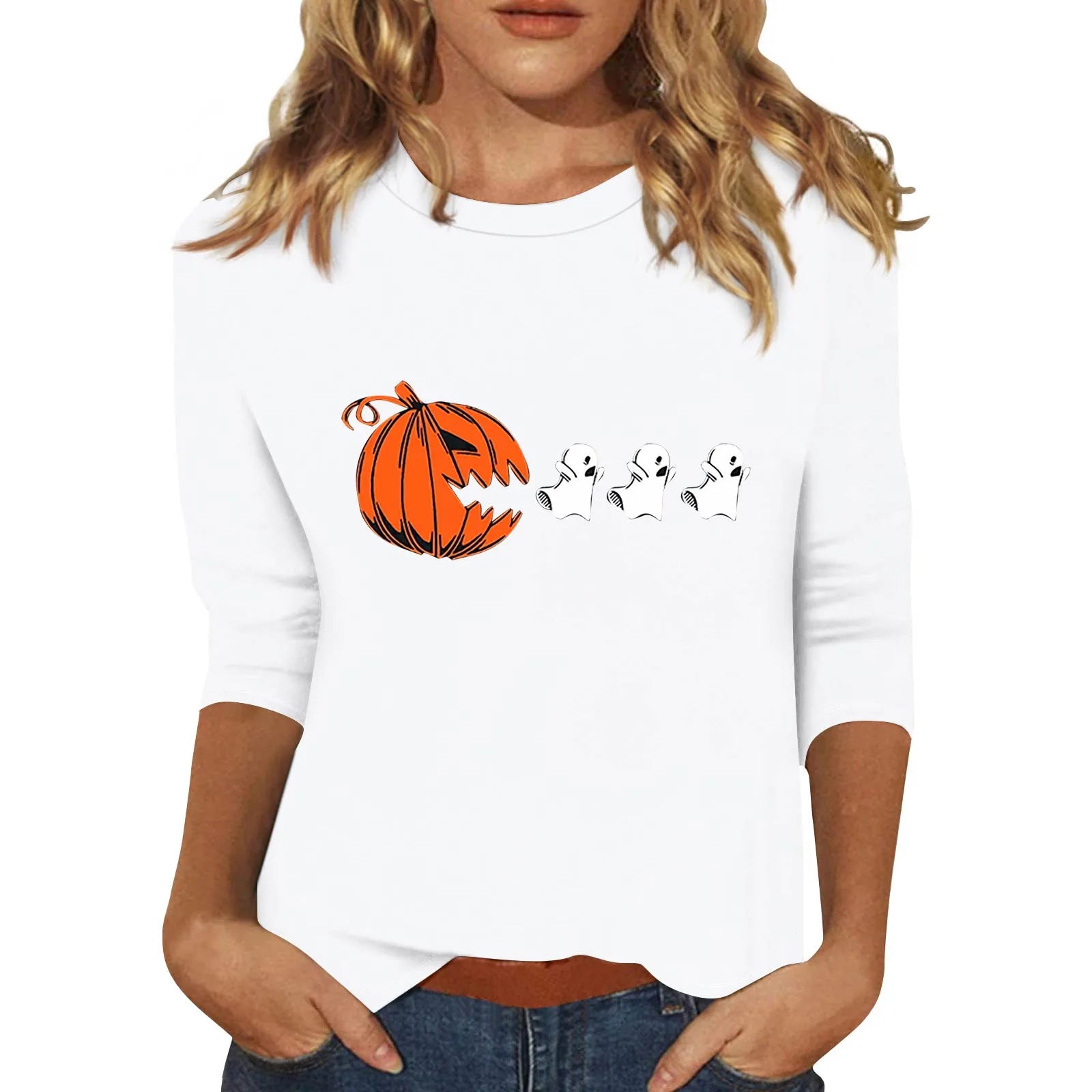 Three-Quarter Sleeve Halloween T-Shirt