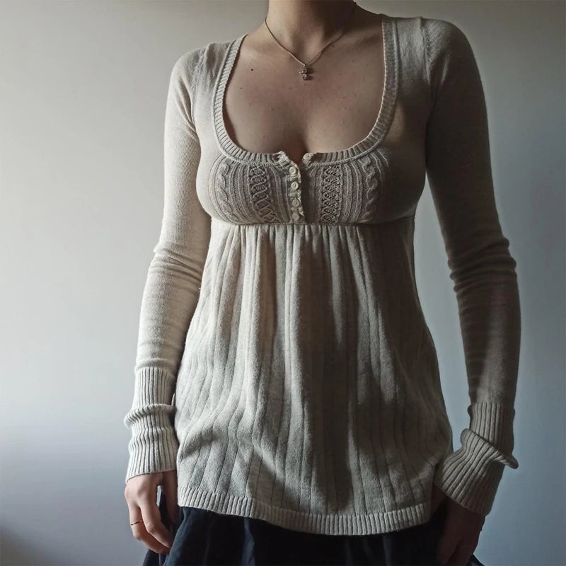 Y2K Vintage Babydoll Knit Sweater