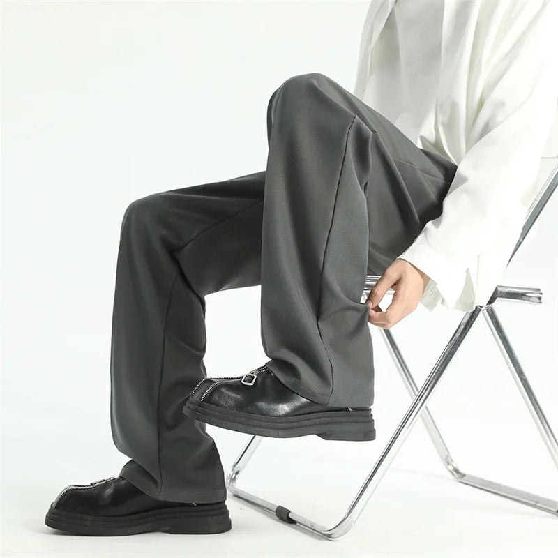 Men’s Black Summer Casual Straight Pants