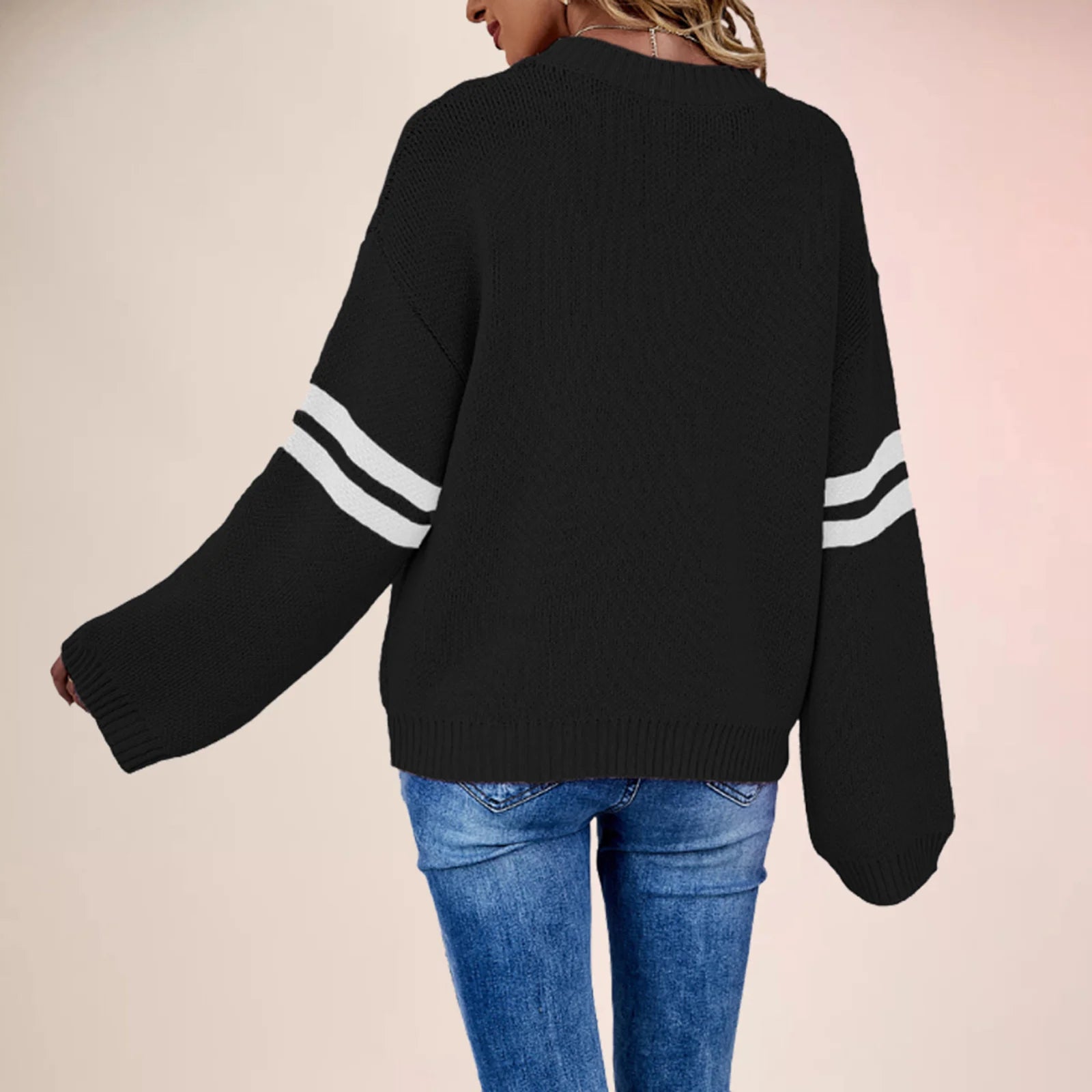 Contrast Color Knit Sweater