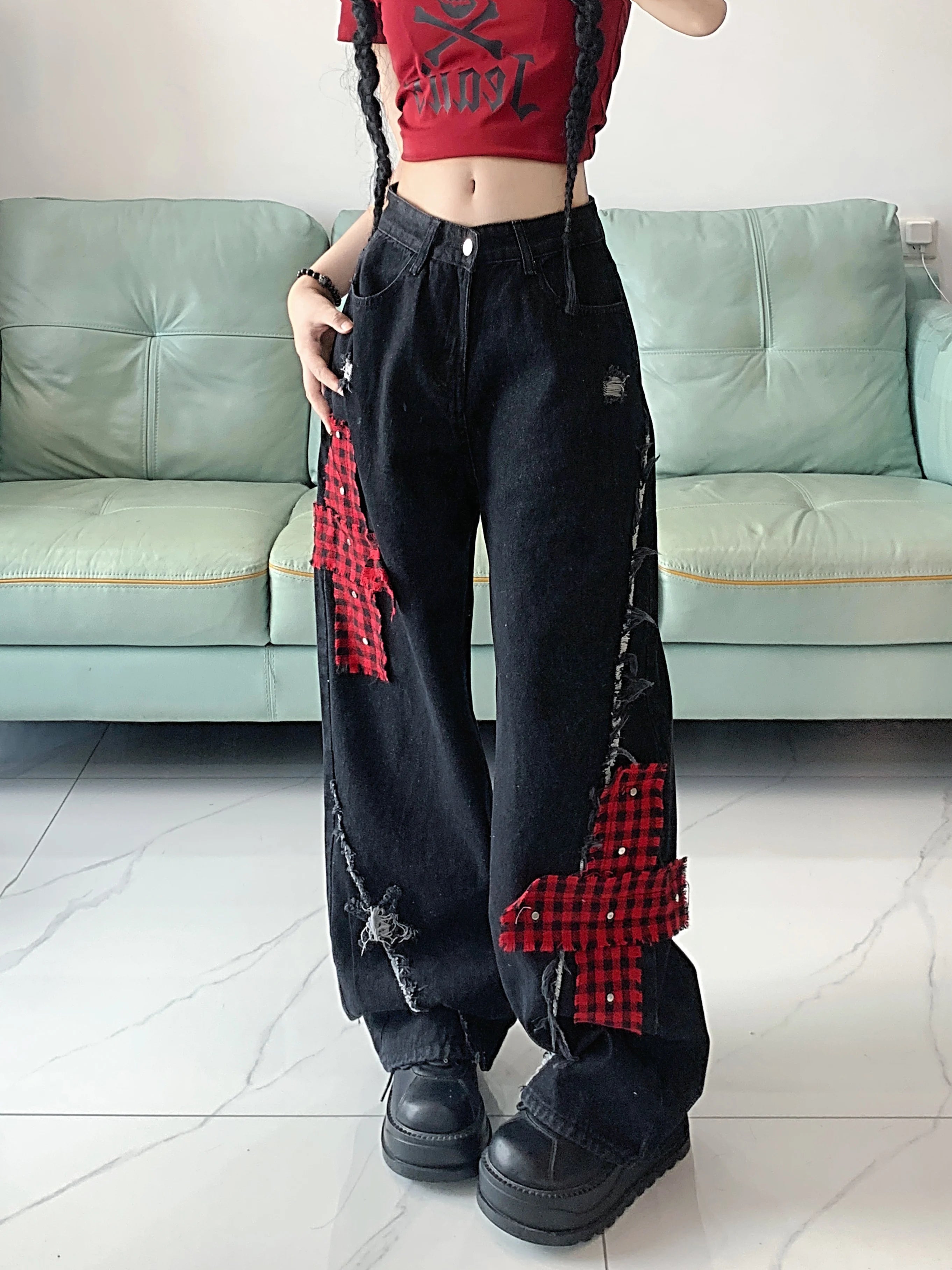 Punk Wide-Leg Jeans