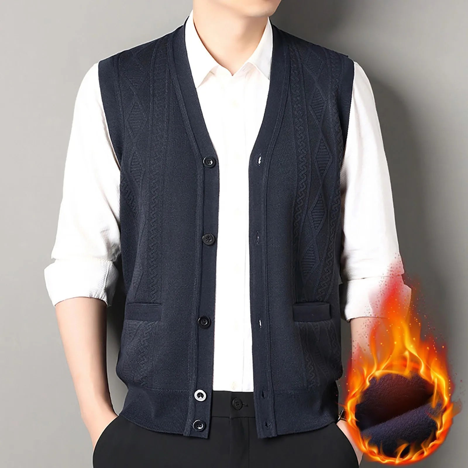 Plaid Velvet Cardigan Vest