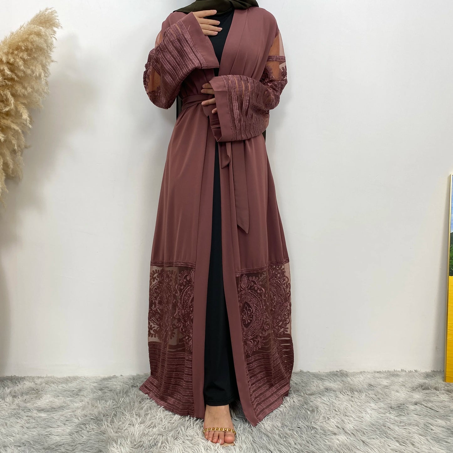 Women’s Gold Rhinestone Abaya
