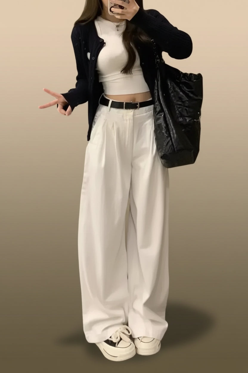 Women White High Waist Wide Leg Jeans