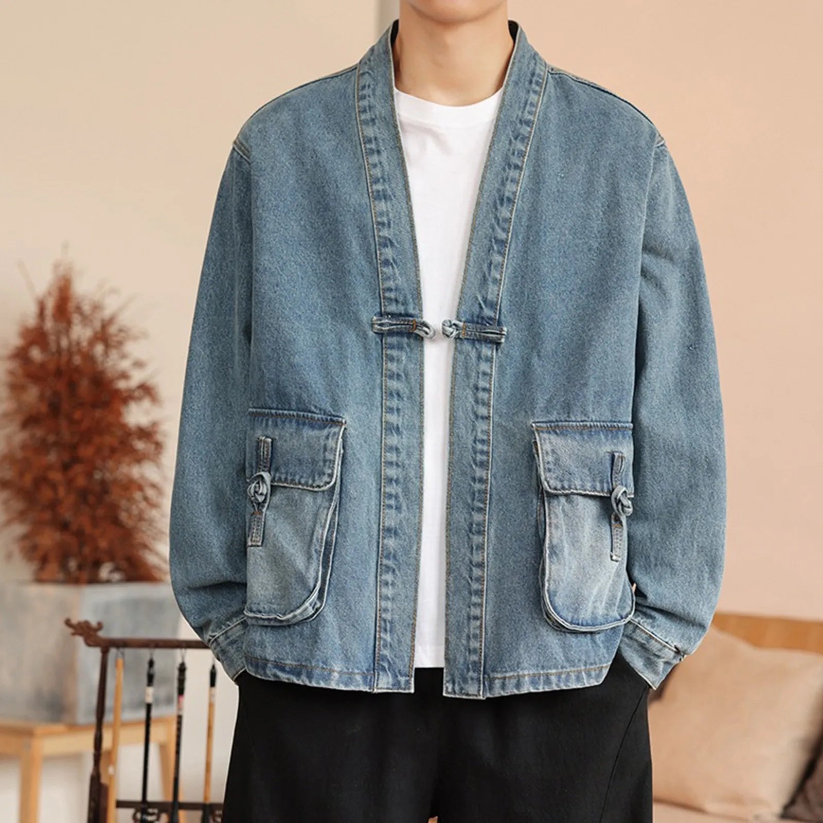 Vintage Denim Puff Jacket