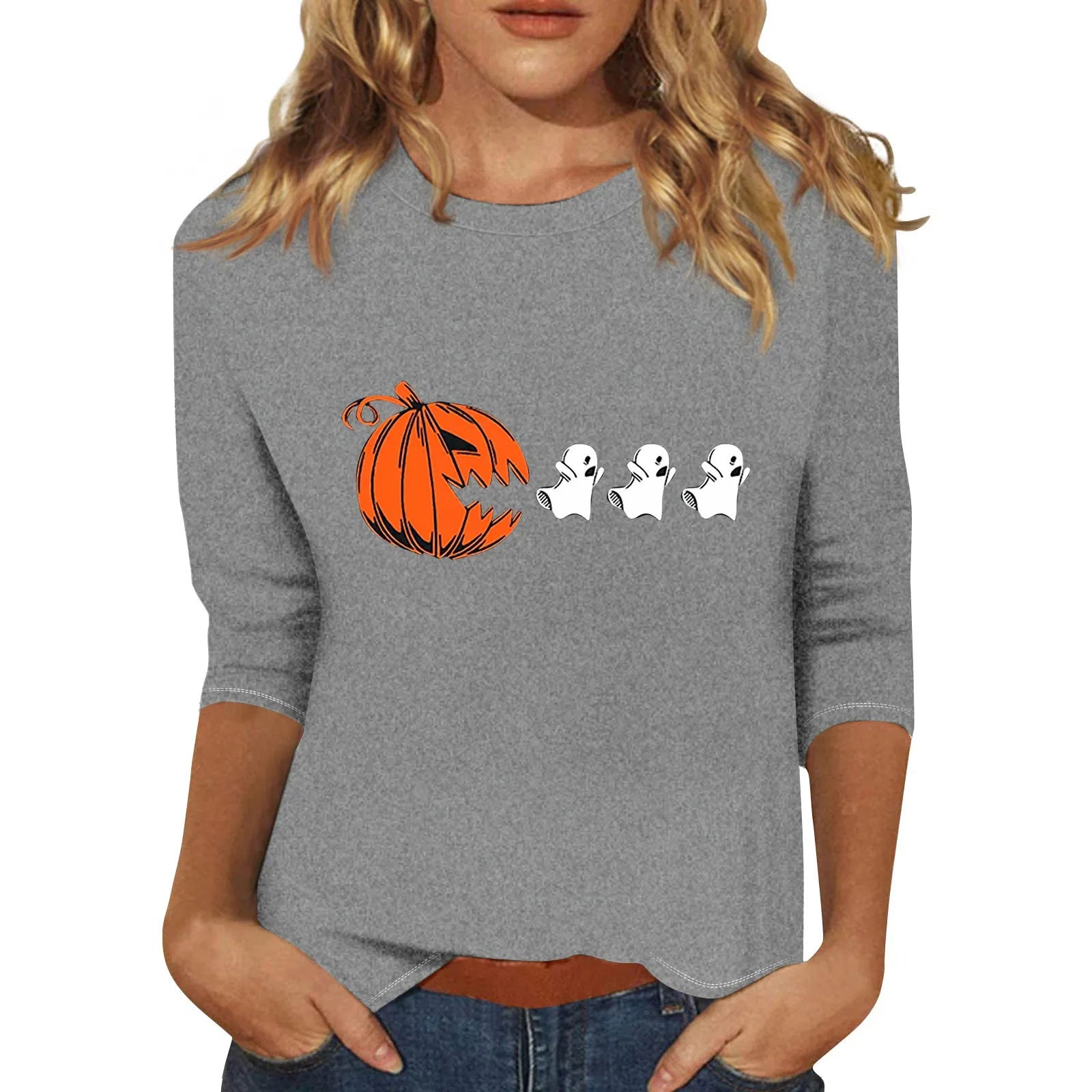 Three-Quarter Sleeve Halloween T-Shirt