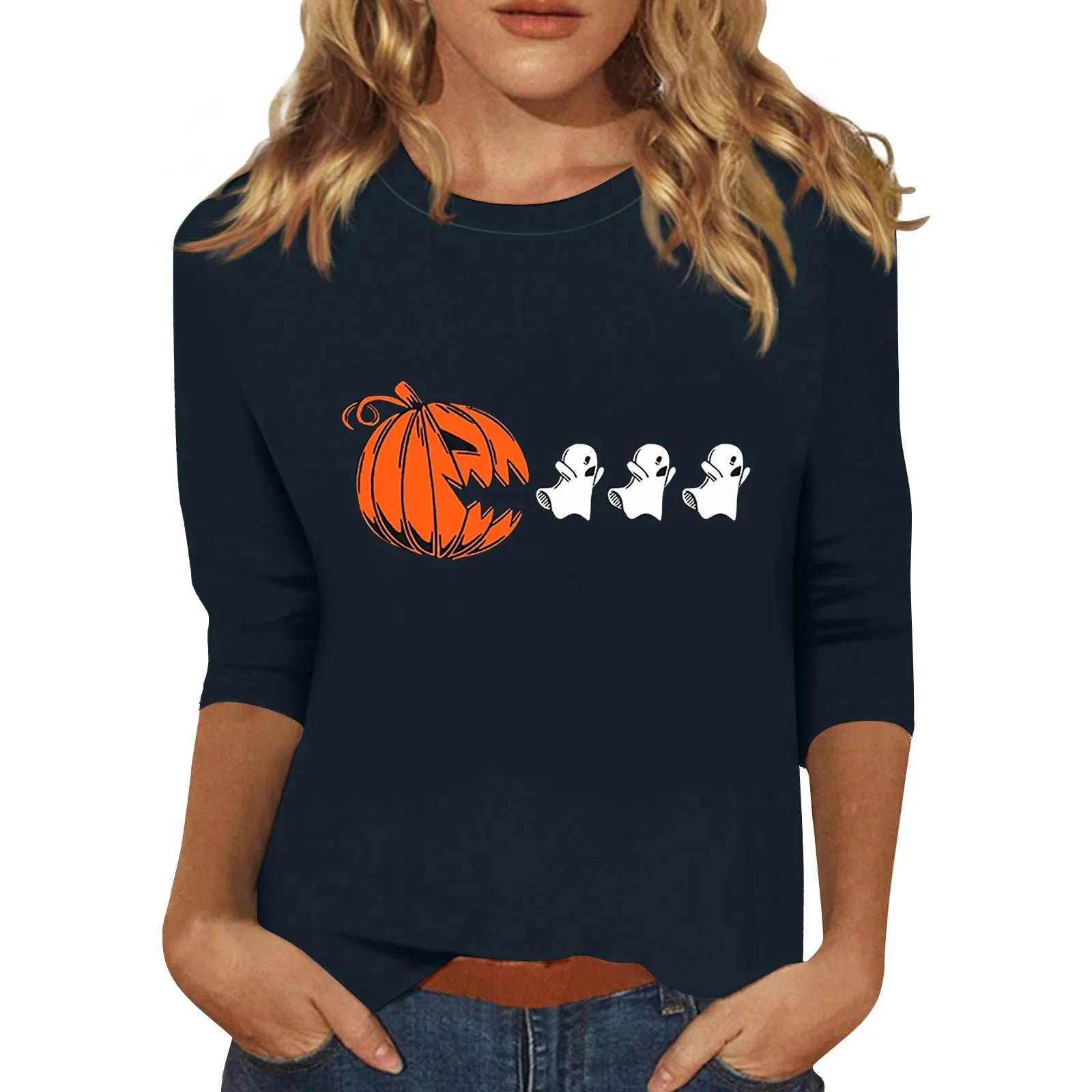 Three-Quarter Sleeve Halloween T-Shirt