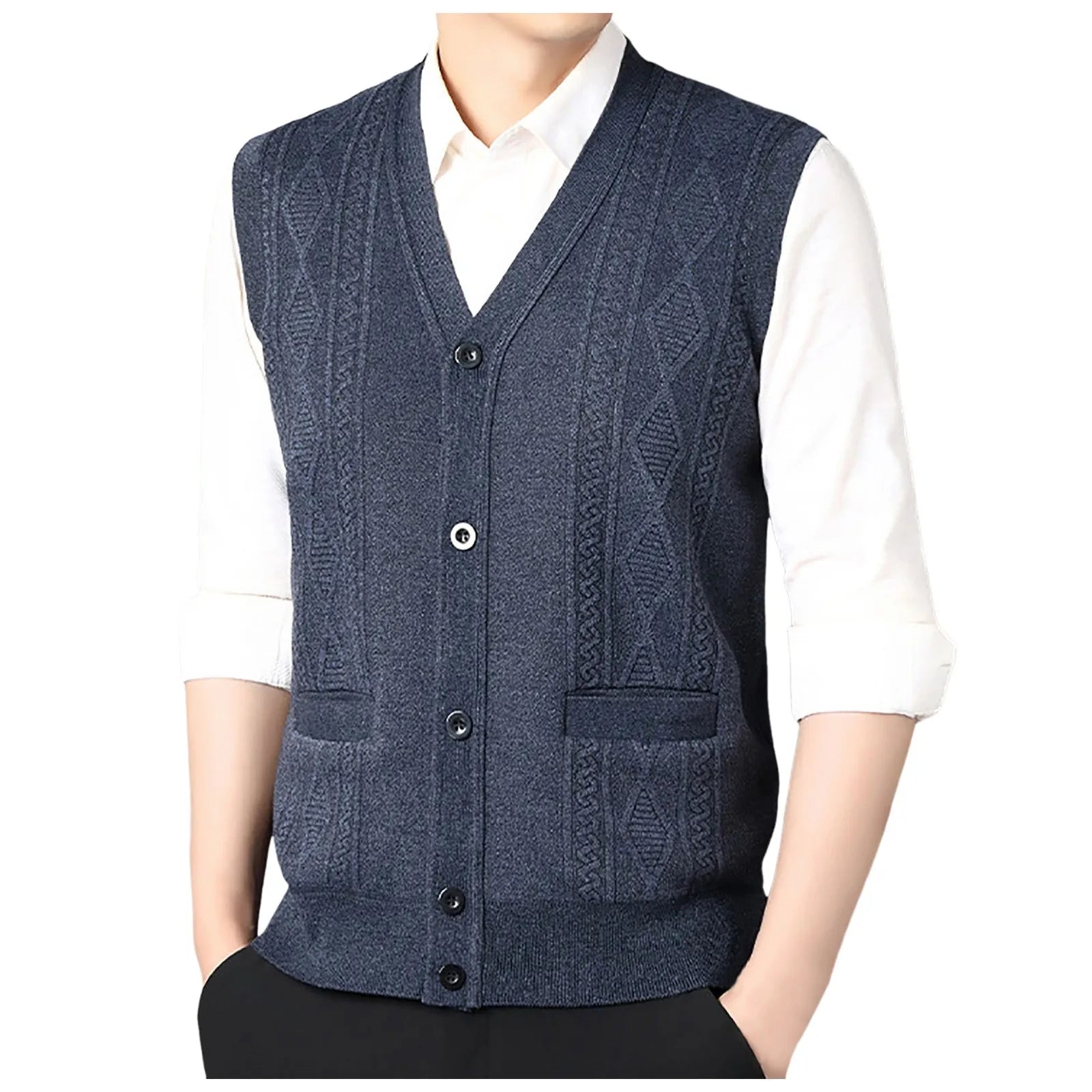 Plaid Velvet Cardigan Vest