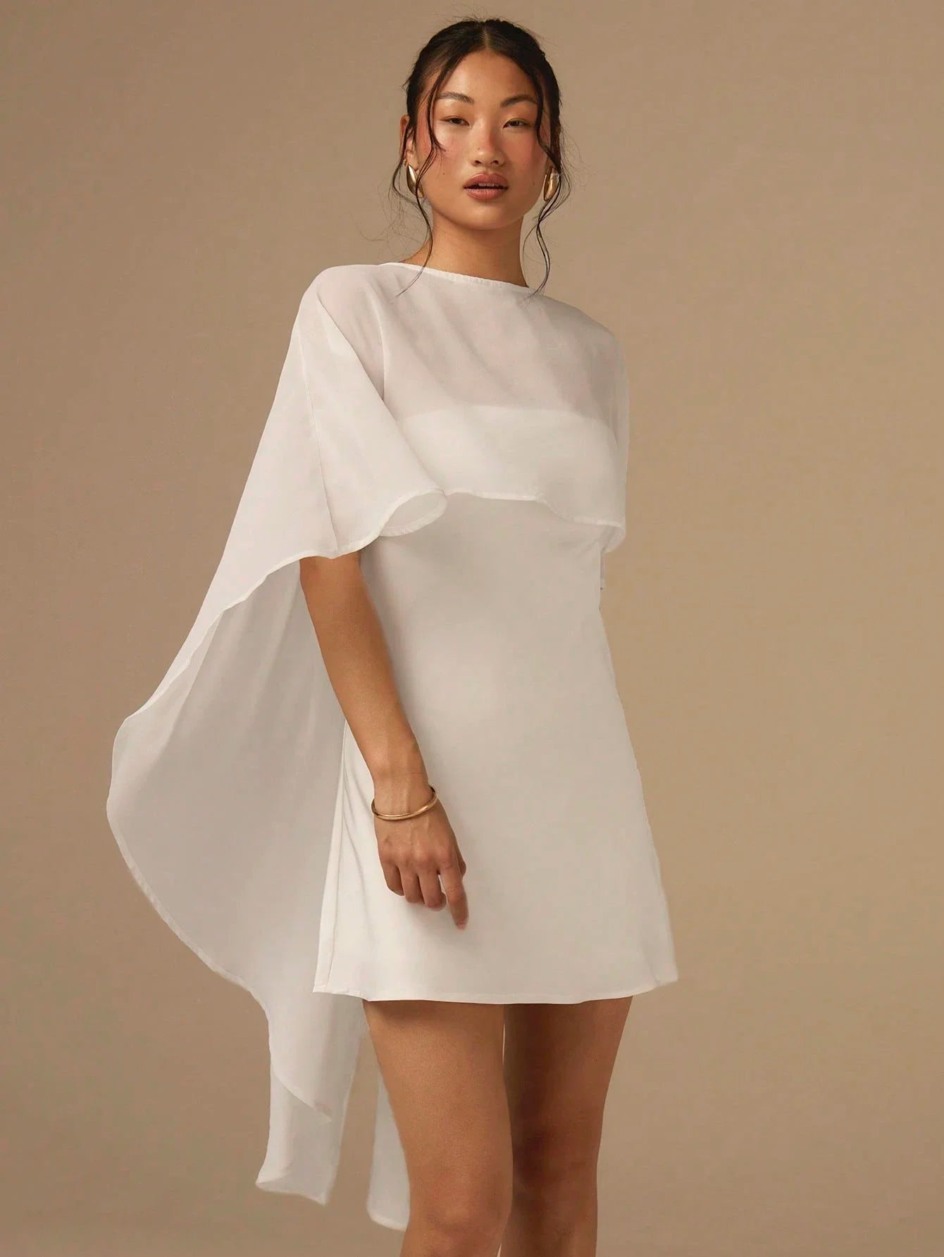 Women's Cape Mini Cocktail Dress