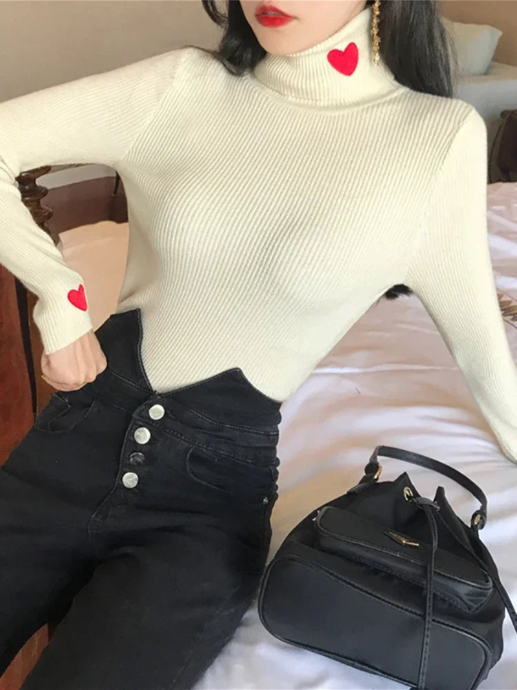 Heart Turtleneck Sweater